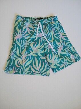 Brooklyn Cloth Kent Avenue volley swim trunks in Sz medium Leafy Tropical Print